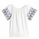 TEX Women Embroidered Sleeve T-Shirt, I282706, Ecru, XL