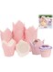 Duomama 100-Piece Tulip Cupcake Liners   Greaseproof Muffin Cups for Baking Cakes, Weddings, Birthdays, Parties