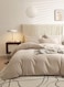 Home Single Size 4 Pieces Bedding Set, Washable Cotton Light Beige