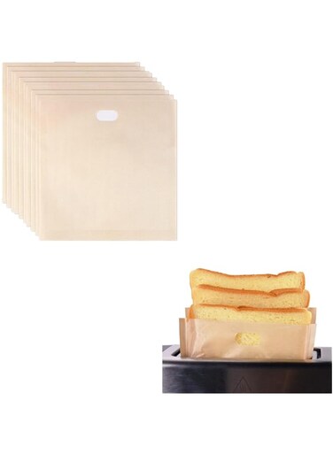 nalaina Non Stick Toaster Bags,10Pack Non-Stick Reusable Toaster Bags,Non-Stick Toasted Sandwich Bags, Easy to Clean and Reusable,perfect to prepare cheese sandwiches, chicken nuggets, pizza,vegetable
