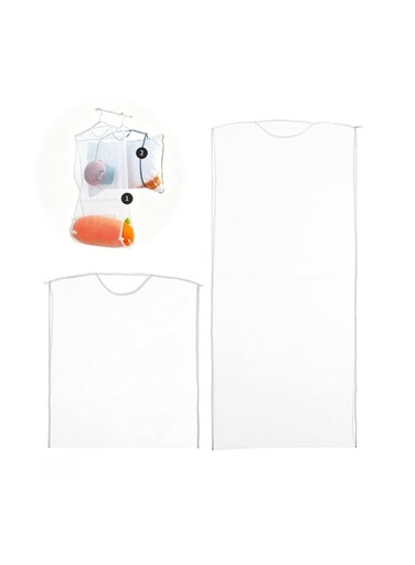 Hanging Mesh Drying Net Combo Set Single Layer and Double Layer Laundry Bag for Clothes Toys Pillows Space Saving Set of 2