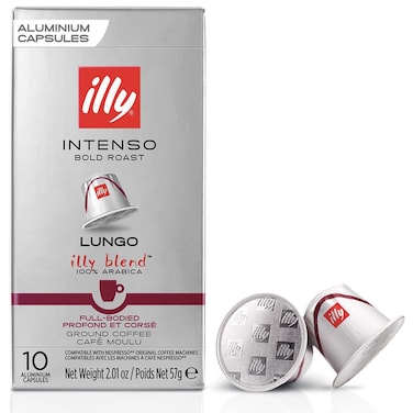 Illy Intenso Lungo Bold Roast Espresso Capsules, 57g, 10 Capsules