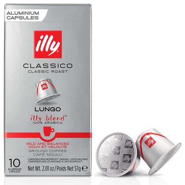 Illy Classico Lungo Espresso Coffee Capsules, 57g, 10 Capsules