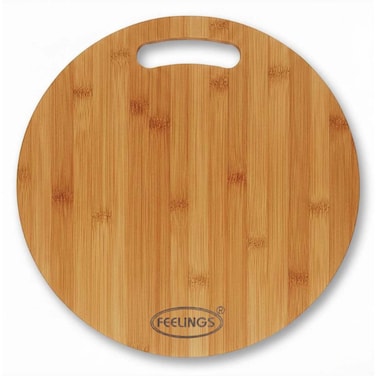 Feelings Round Bamboo Cutting Board, 34x34cm