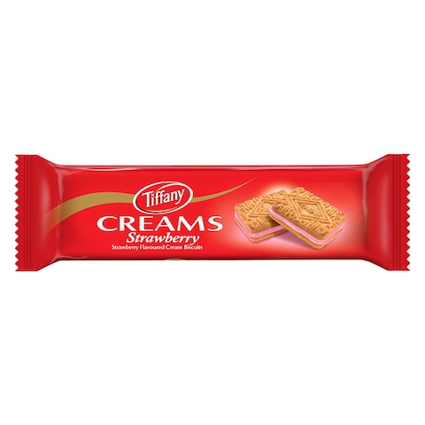 Tiffany Creams Strawberry Cream Sandwich Biscuits, 80g