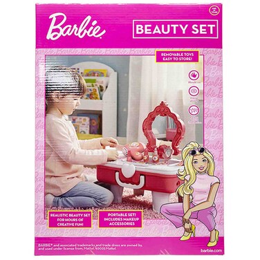 باربي ألتيميت 2 في 1 مجموعة لعب تجميل وزينة محمولة