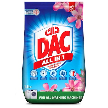 DAC All in 1 Laundry Detergent for all Washing Machines, 1.5kg