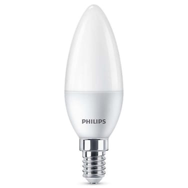فيليبس مصباح LED على شكل شمعة 6 واط B35 E14 أبيض دافئ، يعادل 48 واط