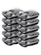 Alsaqer [10 Pack] 3 Section Black Base with Lids Food Storage Container  Disposable Food Container   Meal Preparation Containers   Lunch Boxes Microwave   Freezer Safe (3 Compartment)