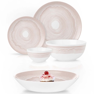 Luminarc Diwali Oakenna Peach Dinner Set, 25 PCS