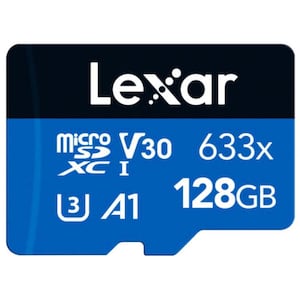 Lexar Microsdxc UHS-I V30 A1 633X 128Gb Memory Card with SD Adapter