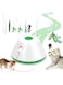 Cat Toys, Interactive Cat Toys for Indoor Cats with LED Light, 3 Feathers, 360&deg; Rotating Moving Kitten Toys 3 Modes Adjustable Speed Automatic Playing Toy for Exercise (Cat toy-white+green)