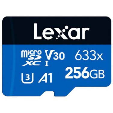 Lexar MicroSDXC UHS-I V30 A1 633x 256GB Memory Card with SD Adapter