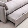 Thiero Fabric Pull-Out Sofa Bed with Drop Down Table + 2 Cup Holders -Taupe