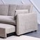 Thiero Fabric Pull-Out Sofa Bed with Drop Down Table + 2 Cup Holders -Taupe