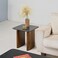 York Marble Top End Table -Black/Walnut