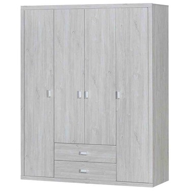 في 2 تيسلي خزانة ملابس  بأربعة أبواب - خشب البلوط/رخام صناعي أبيض