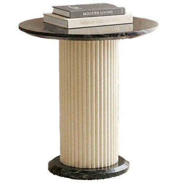 كريساليس طاولة جانبية مستديرة - بيج/أسود