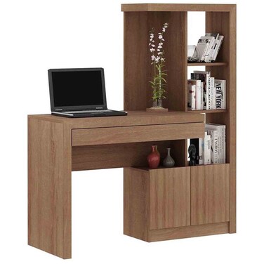 ميا طاولة مكتب  مع أرفف - لون اللوز
