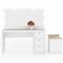 ألدريك مع طاولة تزيين مع  مرآة و3 أدراج - أبيض
