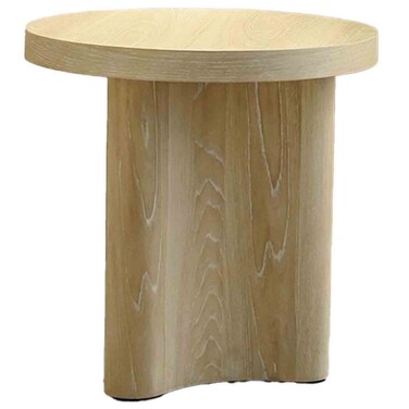 Kanso Round End Table-Natural Oak