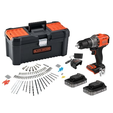 Black+Decker 18V Cordless Hammer Drill Accessory Set,120 PCS