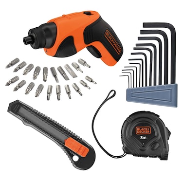 Black+Decker  3.6V Cordless Screwdriver Accessory Set, 34 PCS