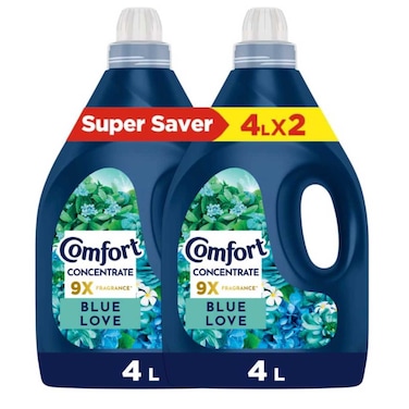 كومفورت منعّم أقمشة مركز، العشق الأزرق، ٤ لتر x ٢