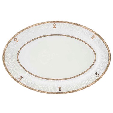 زايا طبق تقديم بيضاوي من الخزف الصيني الفاخر  ، 36 سم