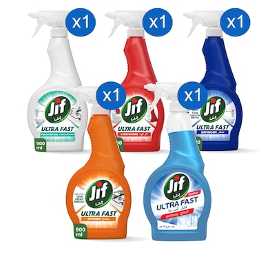 جيف فاست بخاخ المتنوع، عبوة من 5 قطع سعة 500 مل
