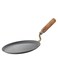 Iron Flat Bottom Roti Tawa With Wooden Handle Black 11inch