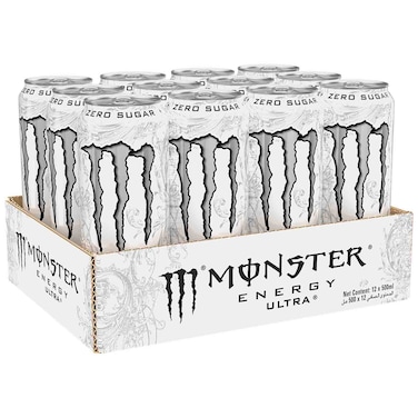 Monster Energy Ultra Zero Sugar Energy Drink 500ml, Pack of 12