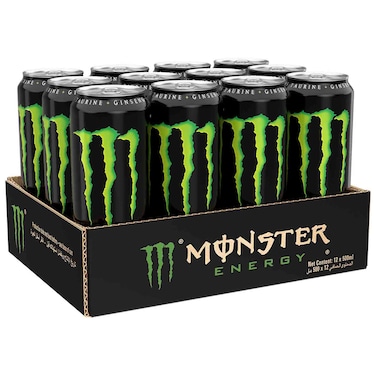 Monster Energy Green Energy Drink 500ml, Pack of 12