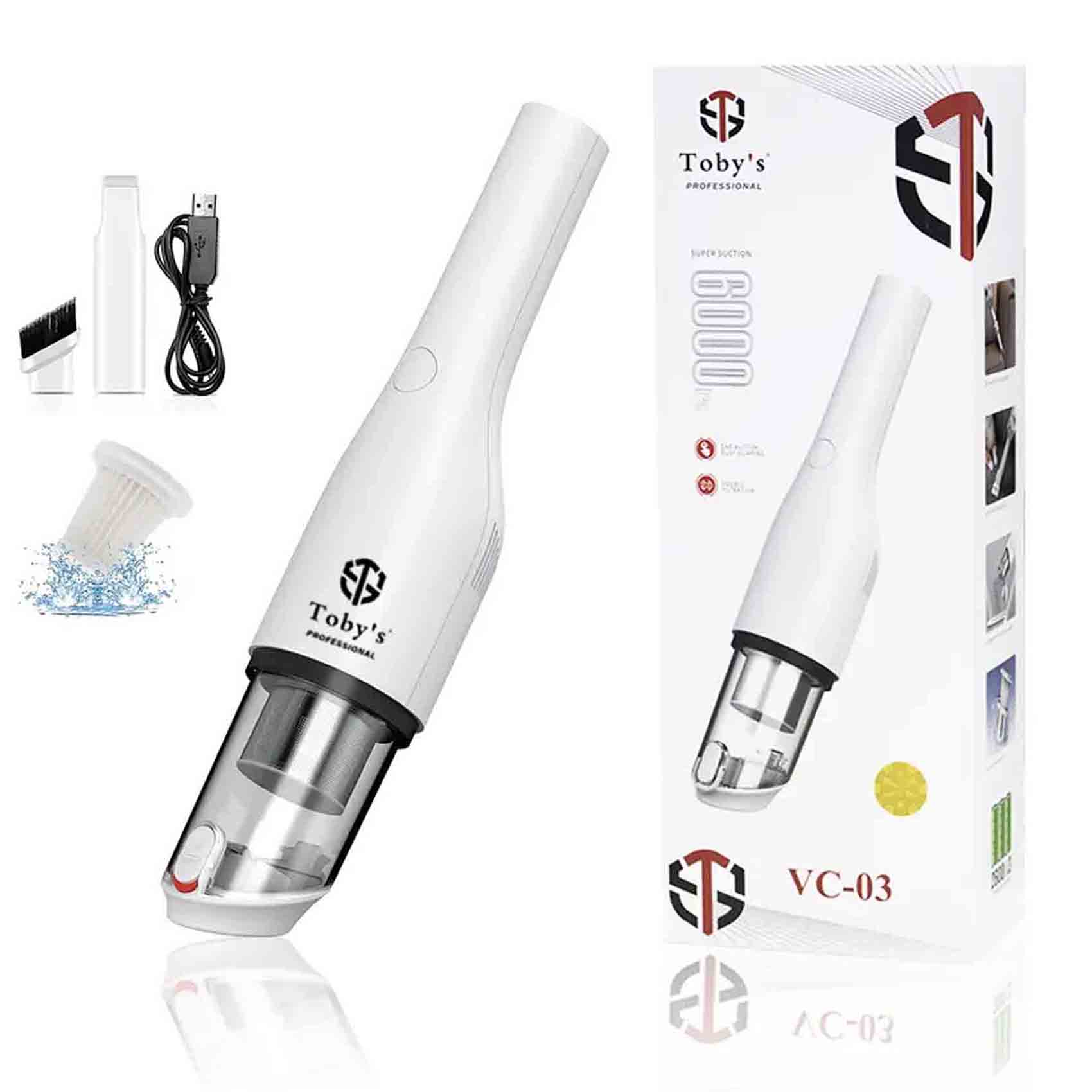 Toby’s Professional Wireless VC-03 Portable Car Vacuum Cleaner, 6000Pa Suction