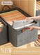 3pcs Cube Closet Storage Box with Portable Handle Large Capacity Closet Organizer Foldable Storage Bins Multifunctional Home Cubes Baskets for Clothing, Jeans, Toys, Books, Shelves, Closet, Wardrobe