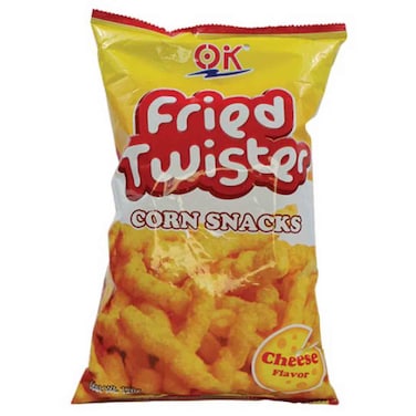 OK Fried Twister Corn Snacks Cheese Flavor, 100g