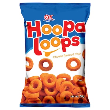 OK Hoopa Loops Cheese Flavored Rings, 60g
