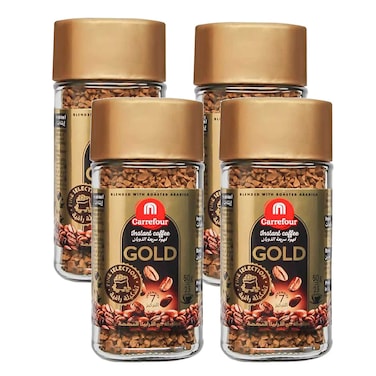 Carrefour Gold Instant Coffee 50g Pack of 4