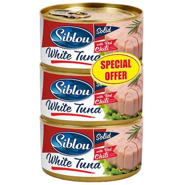 Siblou Solid White Tuna with Red Chili, 170g, Pack of 3