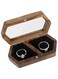 ELECDON Wood Ring Box for Wedding Ceremony with Clear Top Engagement Ring Boxes for Two Rings Case Ring Bearer Case Wooden Ring Holder for Proposal