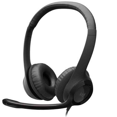 Logitech H390 USB-A Wired Computer Headset with Noise-Cancelling Microphone, Black