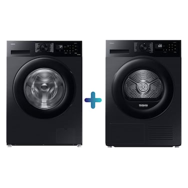 Samsung Washer Front Load, WW90CGC04DABGU, 9kg + Samsung Dryer Front Load, DV90CGC2A0ABGU, 9kg