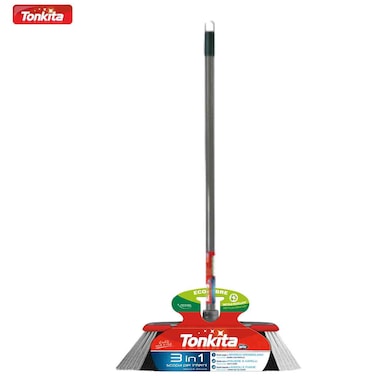 تونكيتا مكنسة متعددة الإستخدامات 3 في 1 بعصا، رمادية