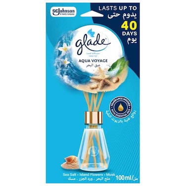 غلايد معطر جو Glade Aqua Voyage برائحة الزيوت العطرية، وملح البحر، وأزهار الجزر، والمسك، 100 مل