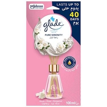 غلايد معطر جو Glade Pure Serenity مع زيوت عطرية، المسك والورد والبرغموت، 100 مل