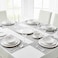Eira Fine Bone China Dinner Set, 24ct Gold Plated, Service for 6, Floral Design, White &amp; Pink, 32 PCS