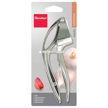 Metaltex Aluminum Garlic Press, Silver