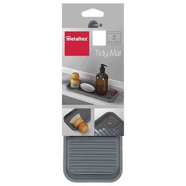 Metaltex Tidy-Mat Sink Tray Organizer, Grey