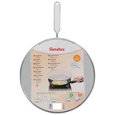 Metaltex Aluminum Splatter Screen, Silver, 26cm