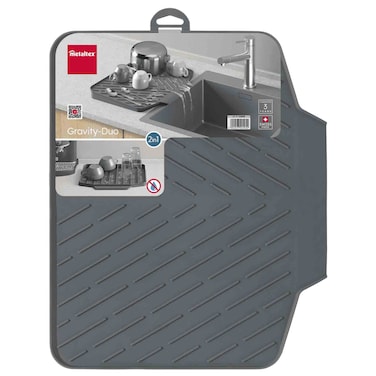 Metaltex Gravity-Duo Draining Mat 2in1, Dark Grey